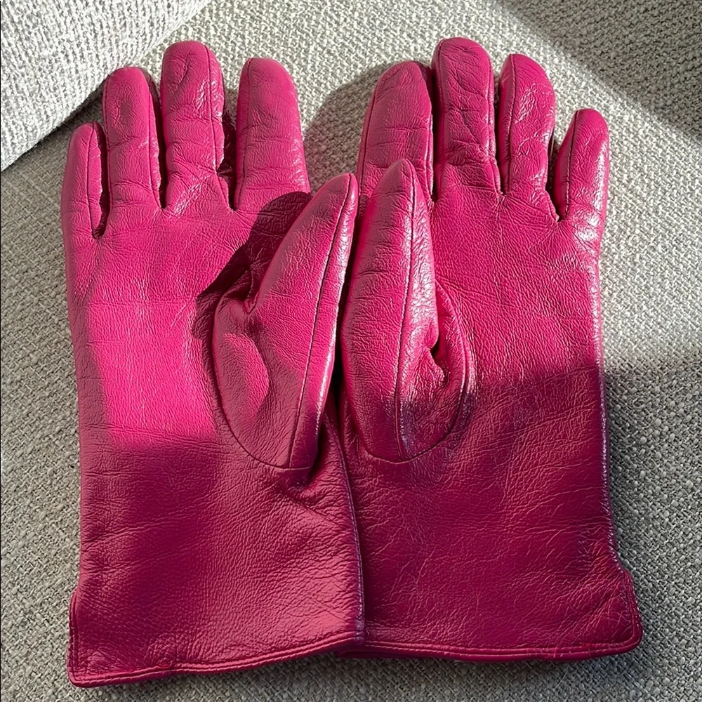 🩷💜Paris Pink Beret and Gloves Set sz M-L - Picture 6 of 12